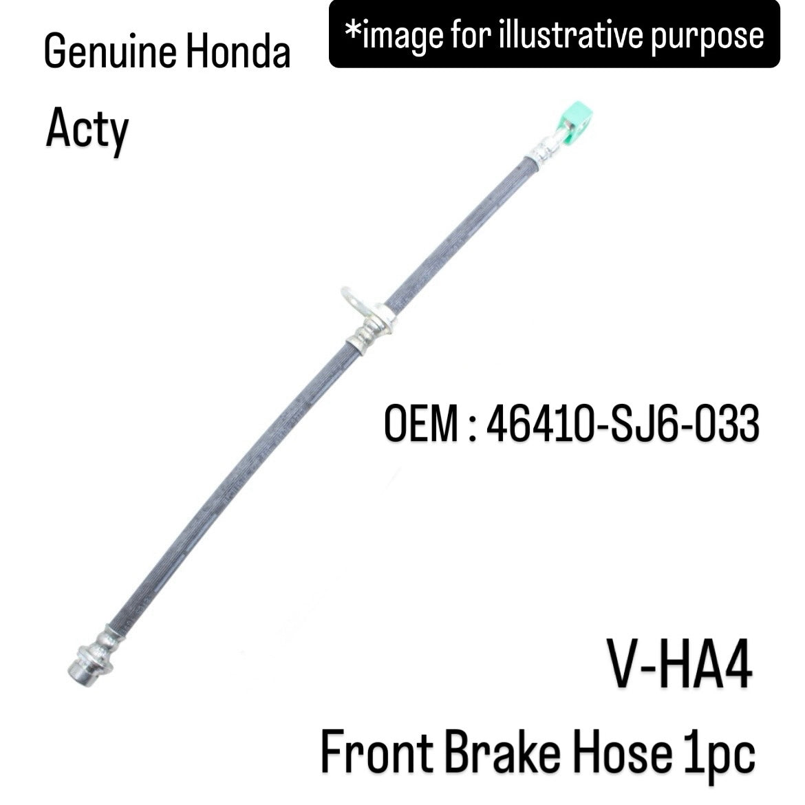 Genuine Honda V-HA4 Front Brake Hose for Acty (OEM:46410-SJ6-033)