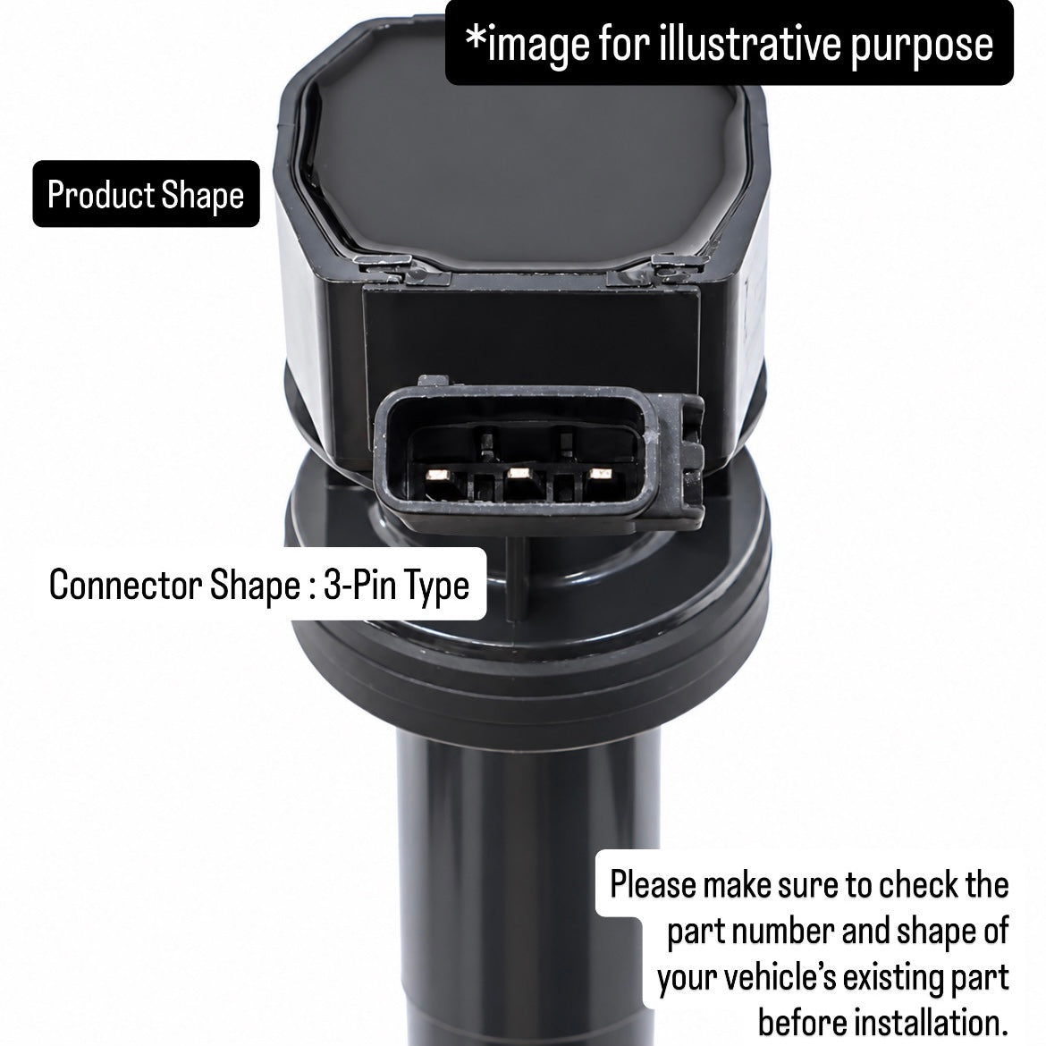 L880K (Engine:JB-DET) Ignition Coil 4pc Set for Daihatsu Copen (May.2002~Aug.2010) (OEM:19070-97206/19070-97206-000)
