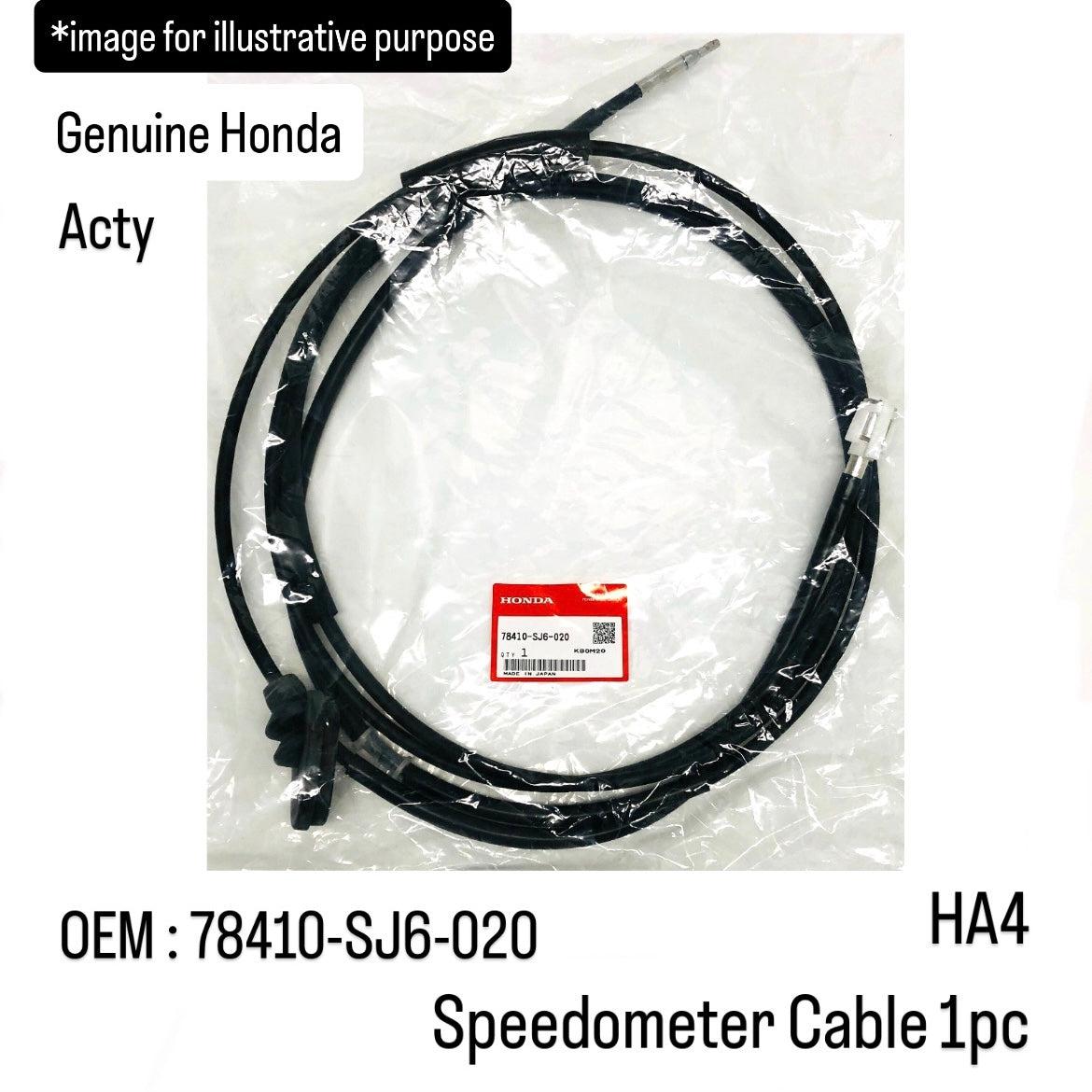 Genuine Honda HA4 Speedometer Cable for Acty (OEM:78410-SJ6-020)