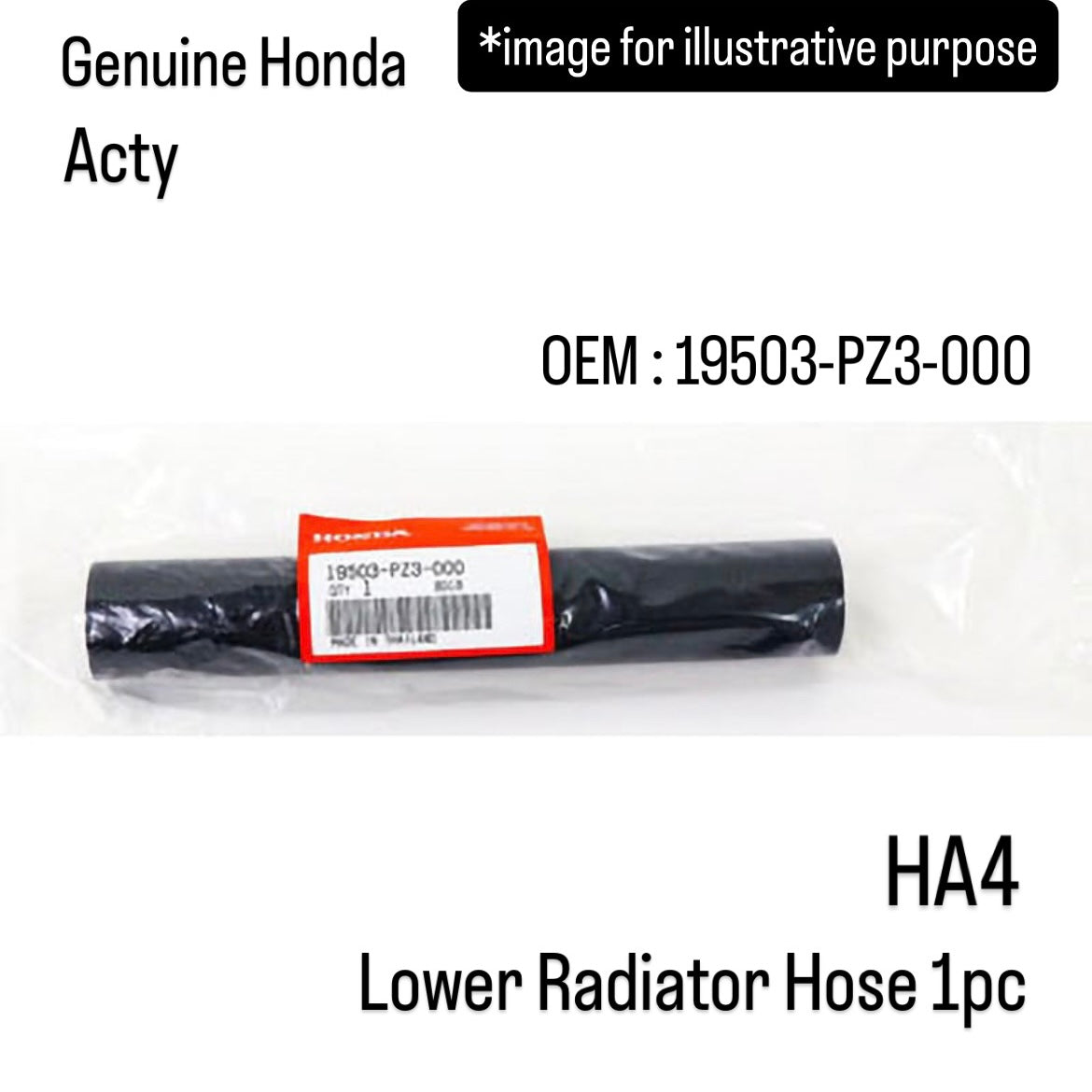 Genuine Honda HA4 Lower Radiator Hose for Acty (OEM:19503-PZ3-000)