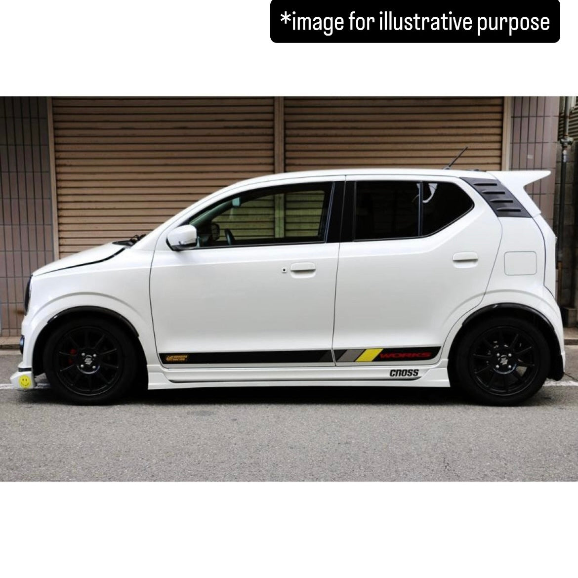 HA36S Side Vortex Generator 2pc Set (TAKE OFF) for Suzuki Alto Works / Turbo RS (Carbon Print Finish, AES)