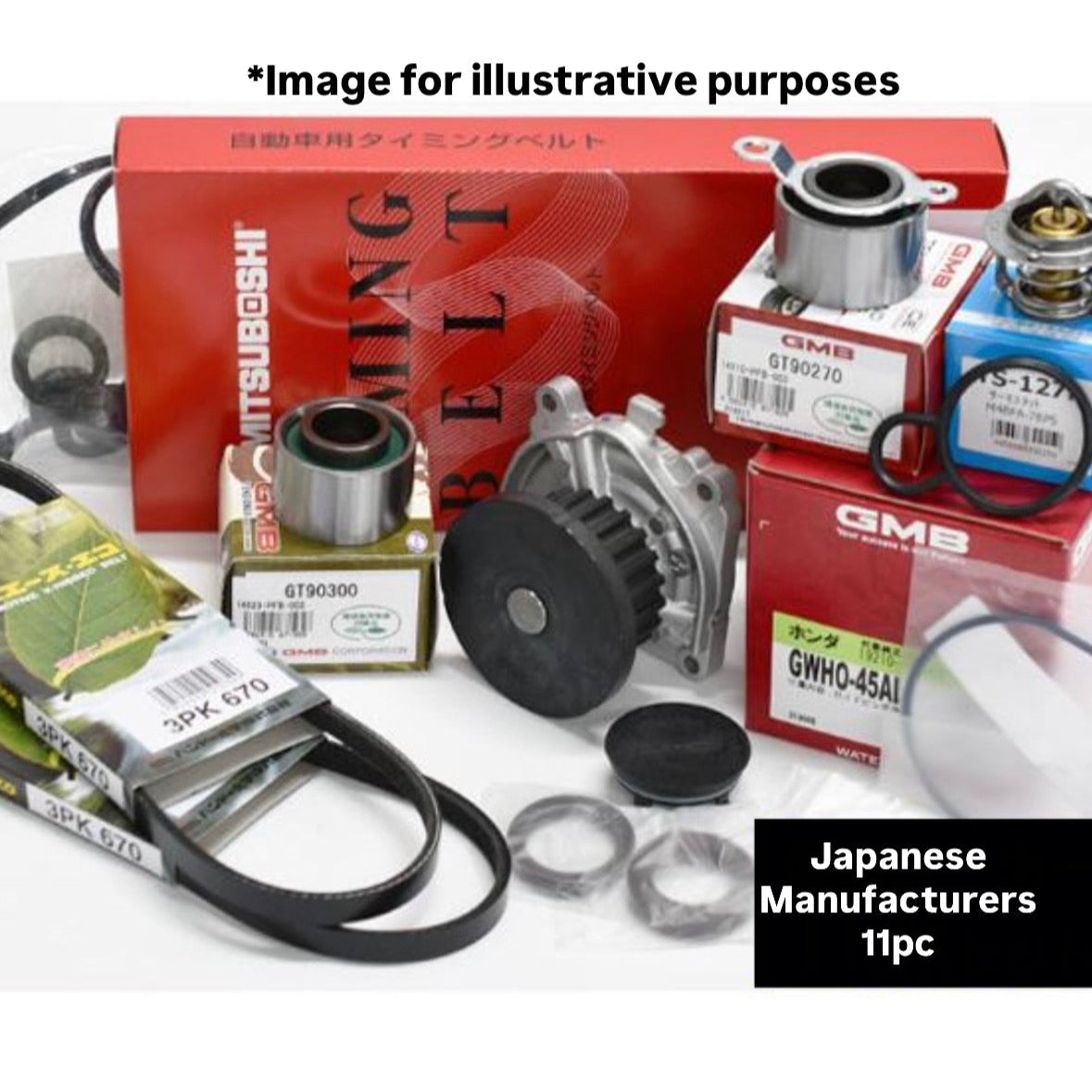 HA6/HA7 (Engine:E07Z) Timing Belt Set 11pc Kit for Honda Acty (1999/05~2010/01)