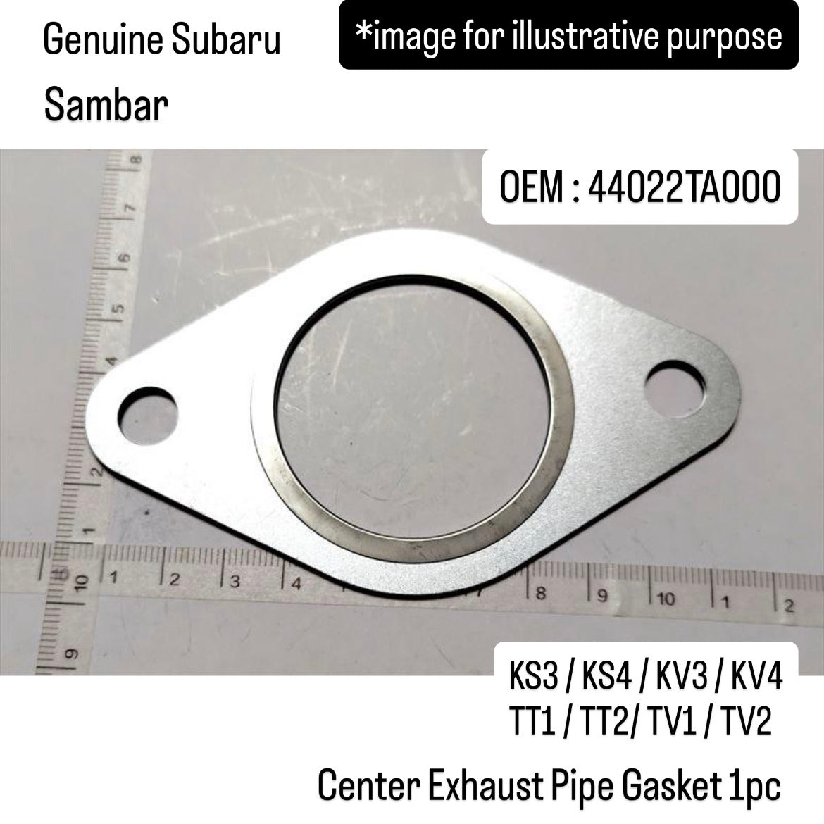 Genuine Subaru KS3/KS4/KV3/KV4/TT1/TT2/TV1/TV2 Center Exhaust Pipe Gasket for Sambar (OEM:44022TA000)