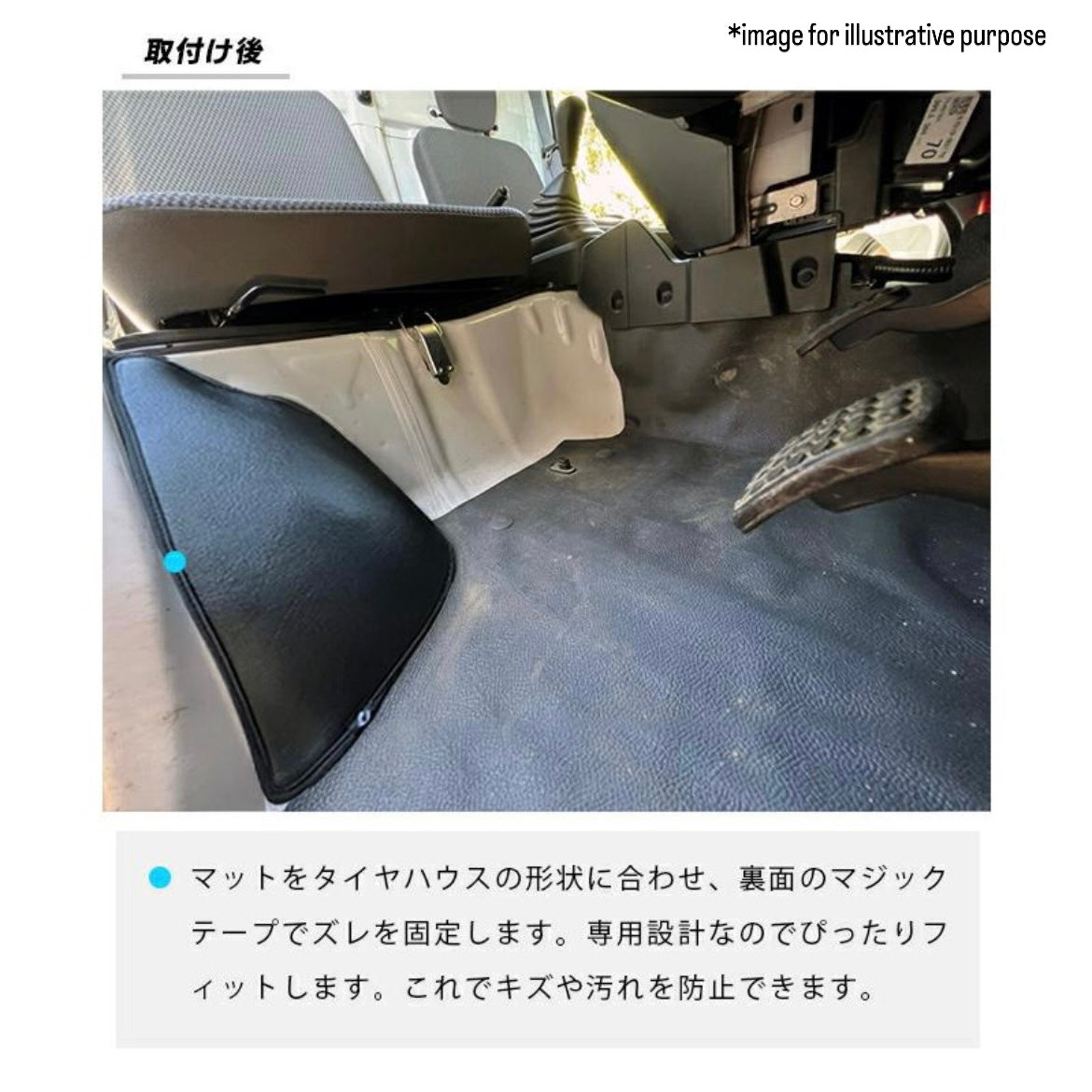 S500P/S510P Wheel House Kick Guard Mat 2pc Set for Daihatsu Hijet Truck / Hijet Jumbo (Interior Protection Accessories 6Colors)