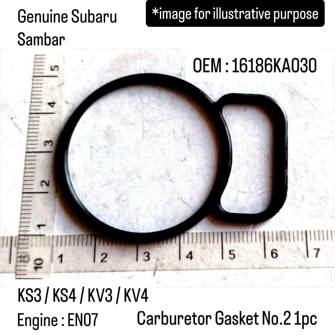 Genuine Subaru KS3/KS4/KV3/KV4 (Engine:EN07) Carburetor Gasket No.2 for Sambar (OEM:16186KA030)