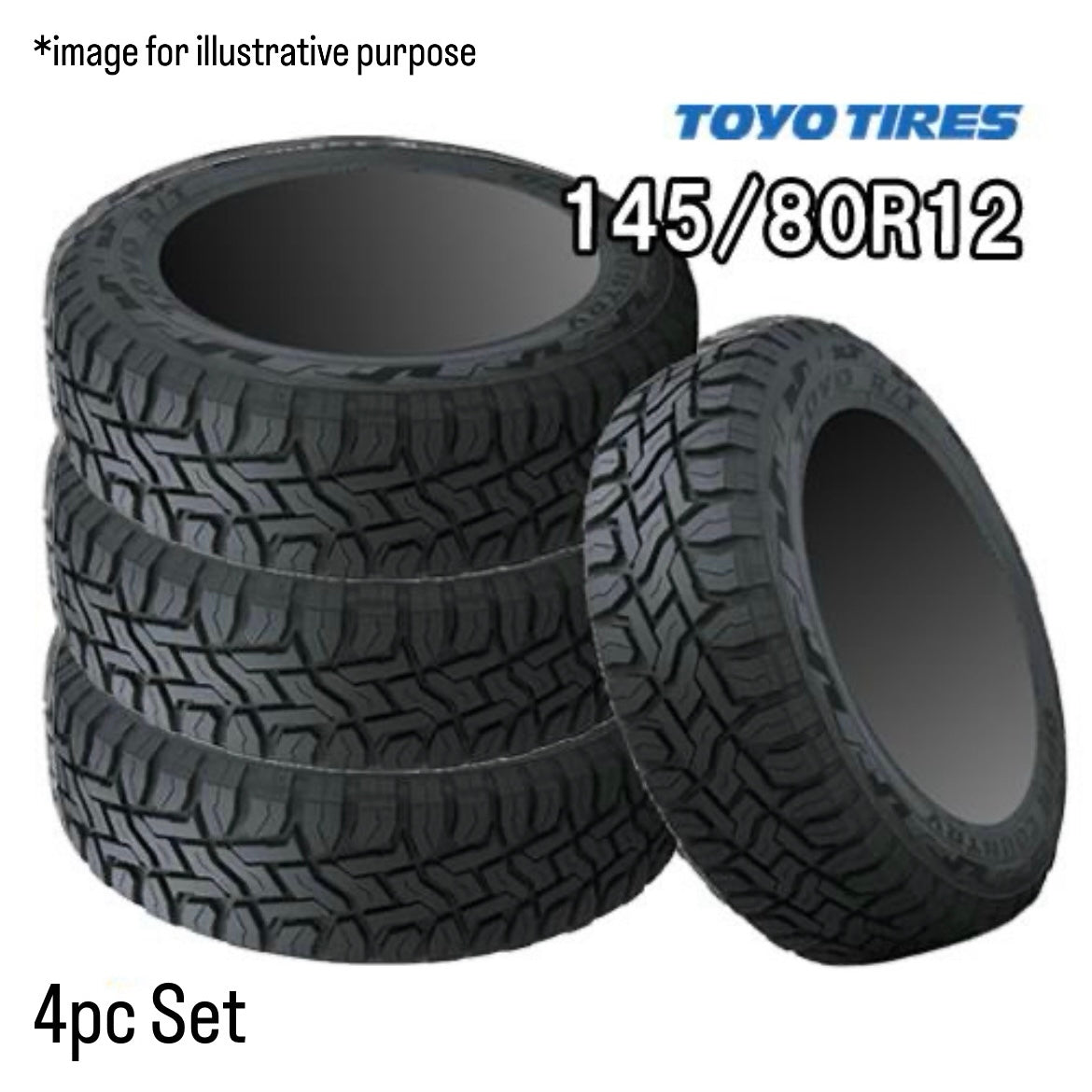Toyo Open Country R/T 145/80R12 80/78N LT 12-Inch Summer Tires Set of 4
