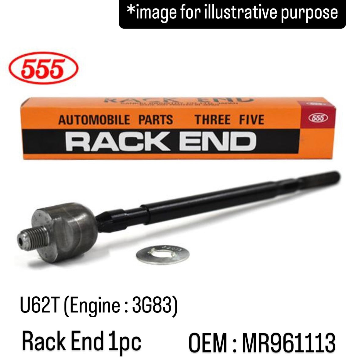 U62T (Engine:3G83) Rack End (555) for Mitsubishi Minicab (OEM:MR961113)