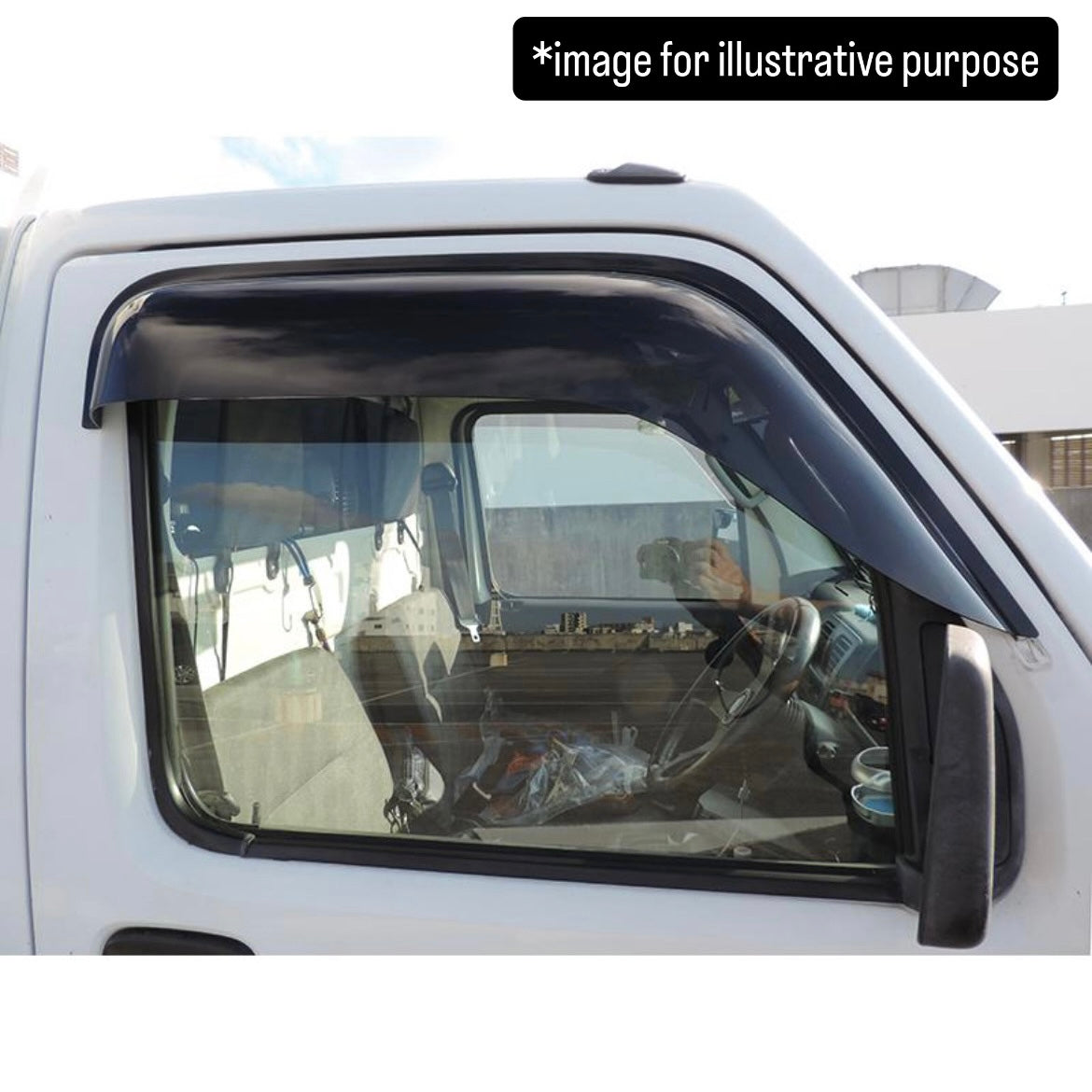 DA63T/DA65T Wide Dark Smoke Window Visor Rain Guard Left & Right Set for Suzuki Carry (Acrylic Wind Deflectors)