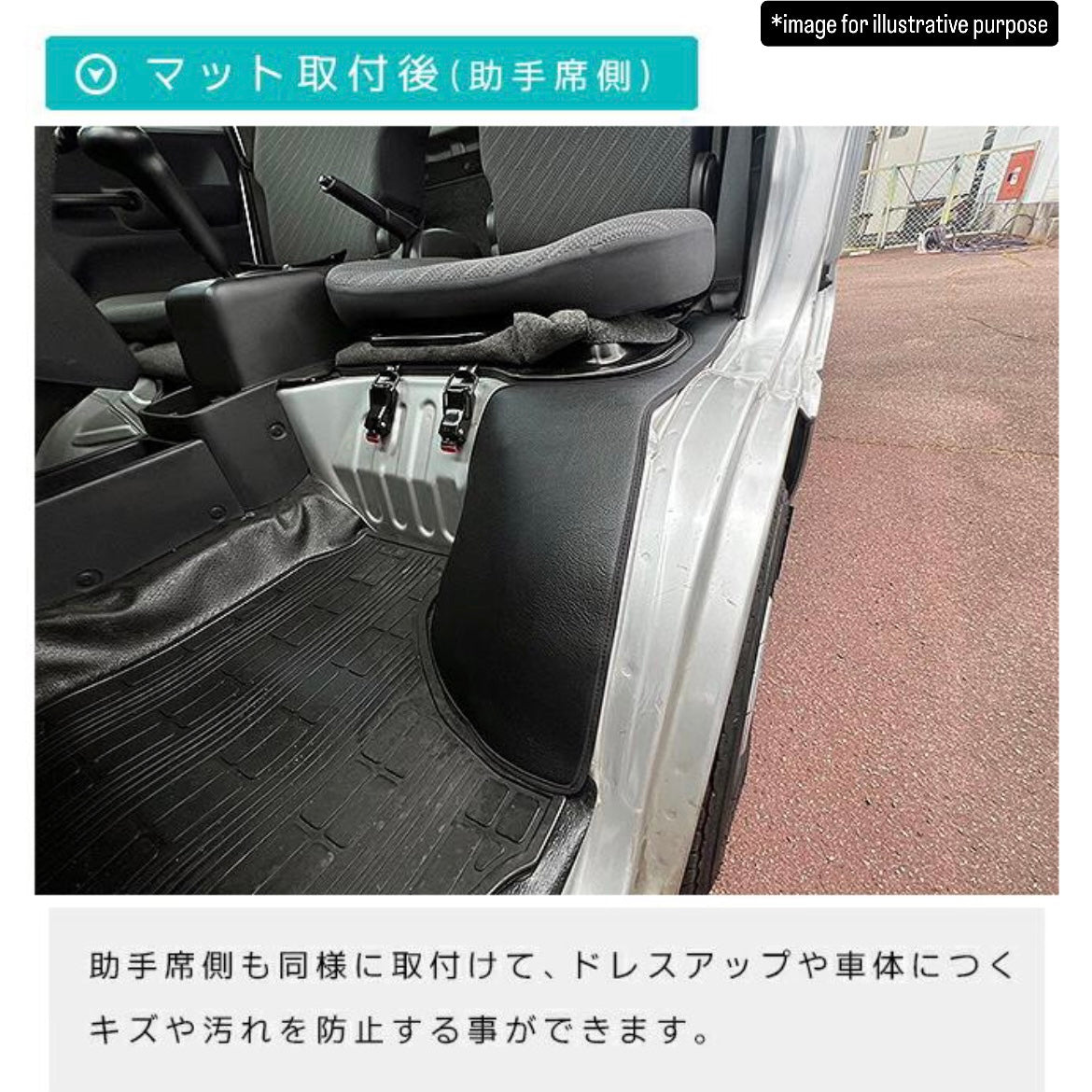 DA16T Seat Side & Wheel House Kick Guard Mat 2pc Set for Suzuki Carry / Super Carry Truck (Interior Waterproof Protection Accessories 6Colors)
