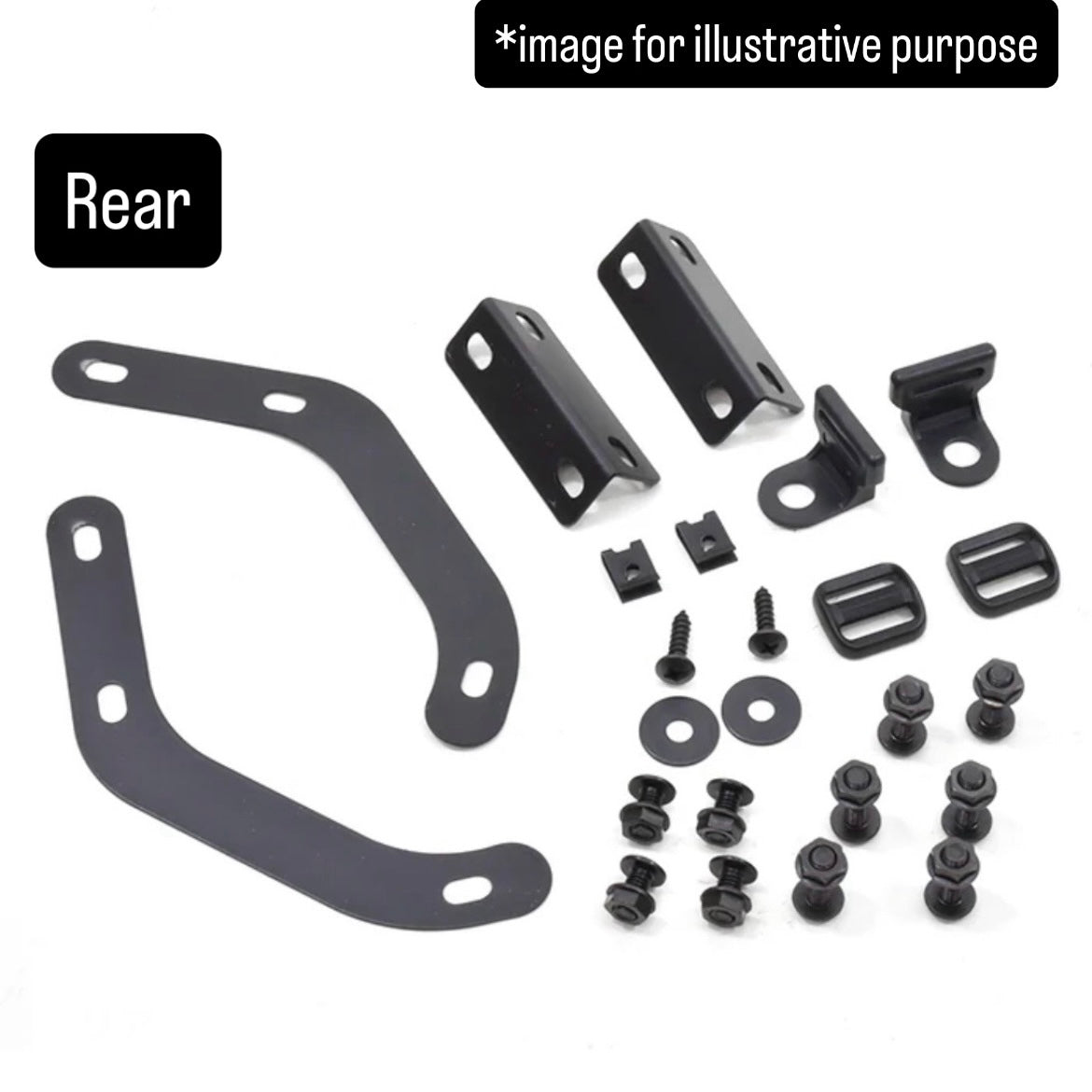 JB64W Large Mud Flap 4pc Set for Suzuki Jimny (Black Finish, Front & Rear Mud Guards with Aluminum Plates Complete Vehicle Set, Model Year:July.2018 onward)