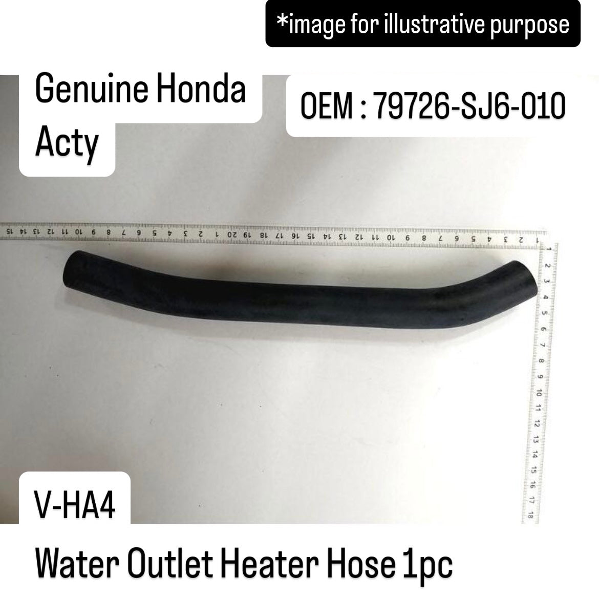 Genuine Honda V-HA4 Water Outlet Heater Hose for Acty (OEM:79726-SJ6-010)