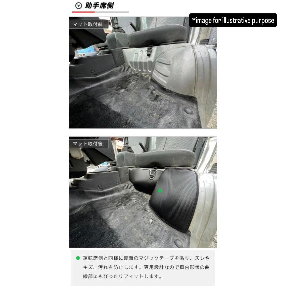 DA16T Wheel House & Under Seat Kick Guard Mat 4pc Set for Suzuki Carry / Super Carry (Interior Waterproof Protection Accessories 6Colors)