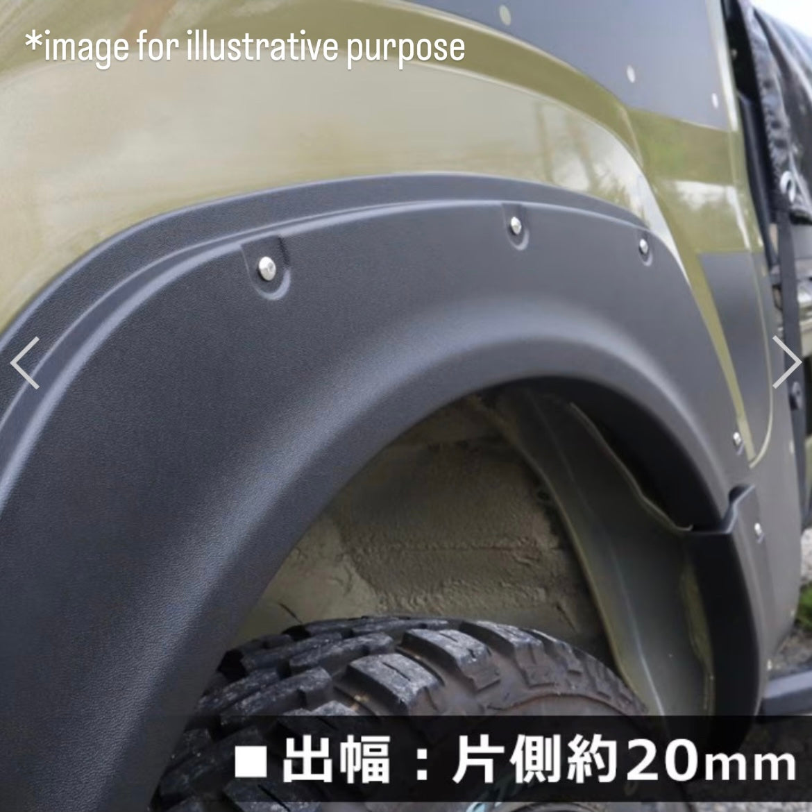 S500P/S510P (Early & Late Models) Over Fender 6pc Kit (Matte Black / Unpainted / Stick-On Type) for Daihatsu Hijet Truck / Jumbo (September.2014~)