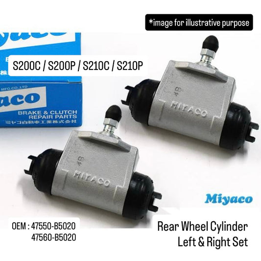 S200C/S200P/S210C/S210P Rear Wheel Cylinder Left & Right Set (Miyaco) for Daihatsu Hijet (OEM:47550-B5020/47560-B5020)