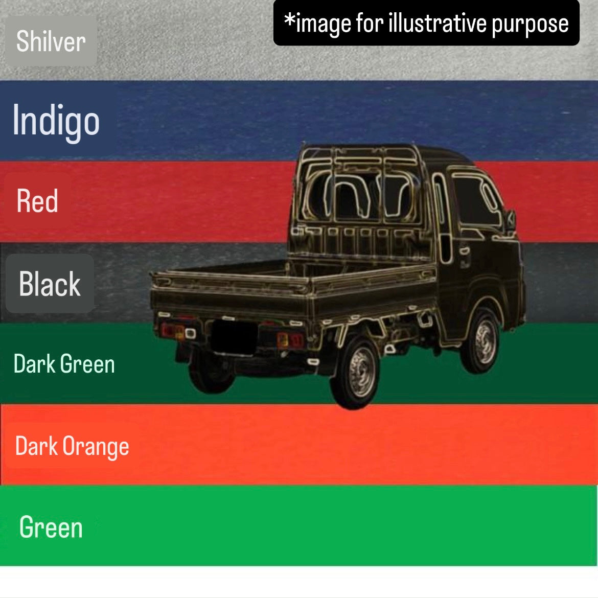 Lightweight Tarpaulin Truck Bed Cover Sheet 1.8m × 1.7m for Kei Trucks (Waterproof Cargo Cover, 7 Colors, Includes Rubber Ropes)