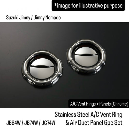 JB64W/JB74W/JC74W Stainless Steel A/C Vent Ring & Air Duct Panel 6pc Set for Suzuki Jimny / Jimny Nomade