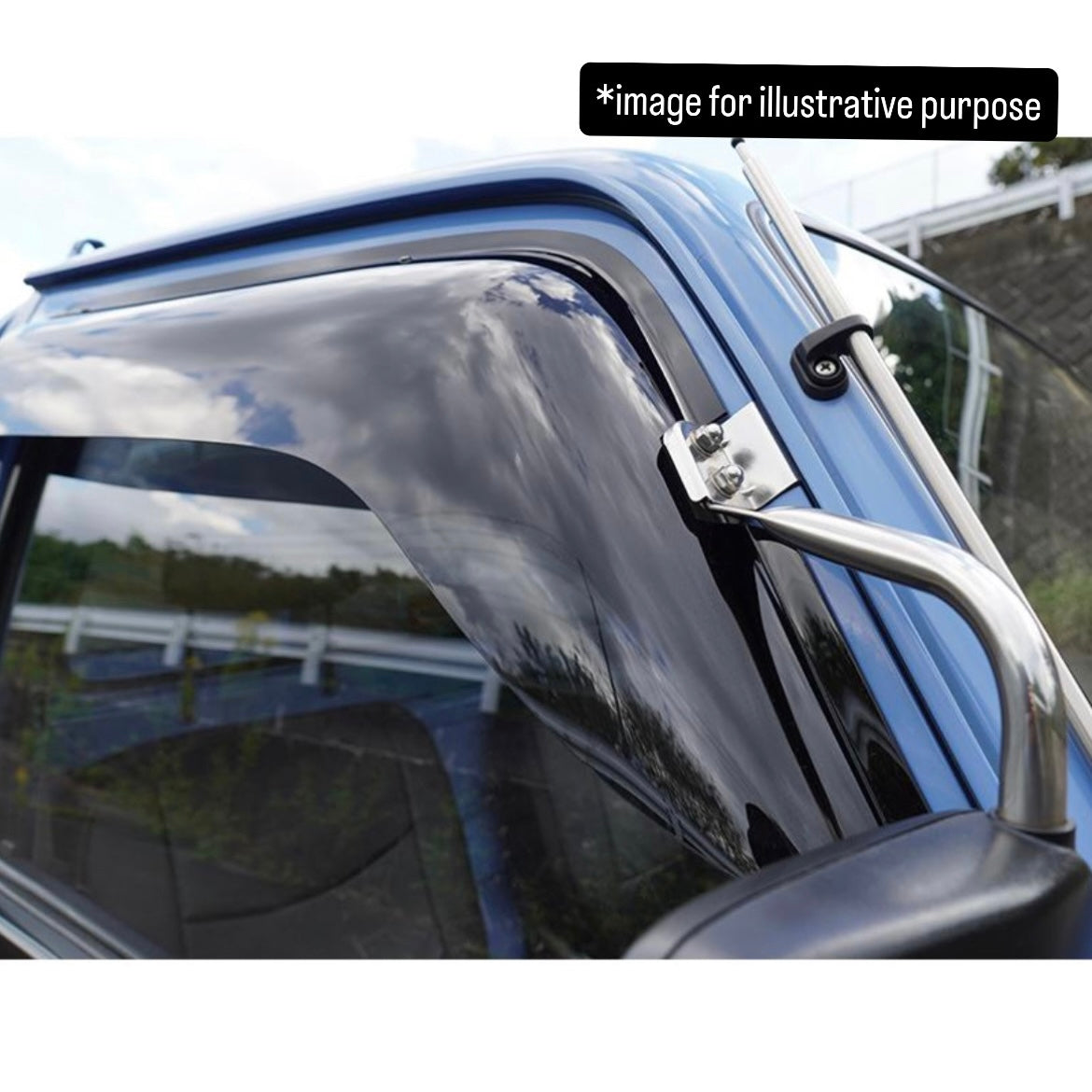 HA1/HA2/HA3/HA4/HA5/HH1/HH2/HH3/HH4 Big Wide Door Visor Set for Honda Acty Truck / Acty Van (Big Wind Deflectors, 2 Variations)