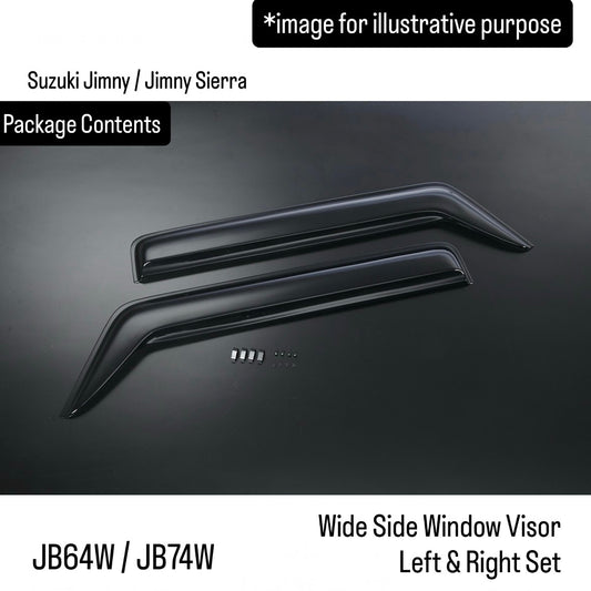 JB64W/JB74W Wide Side Window Visor Left & Right Set for Suzuki Jimny / Jimny Sierra