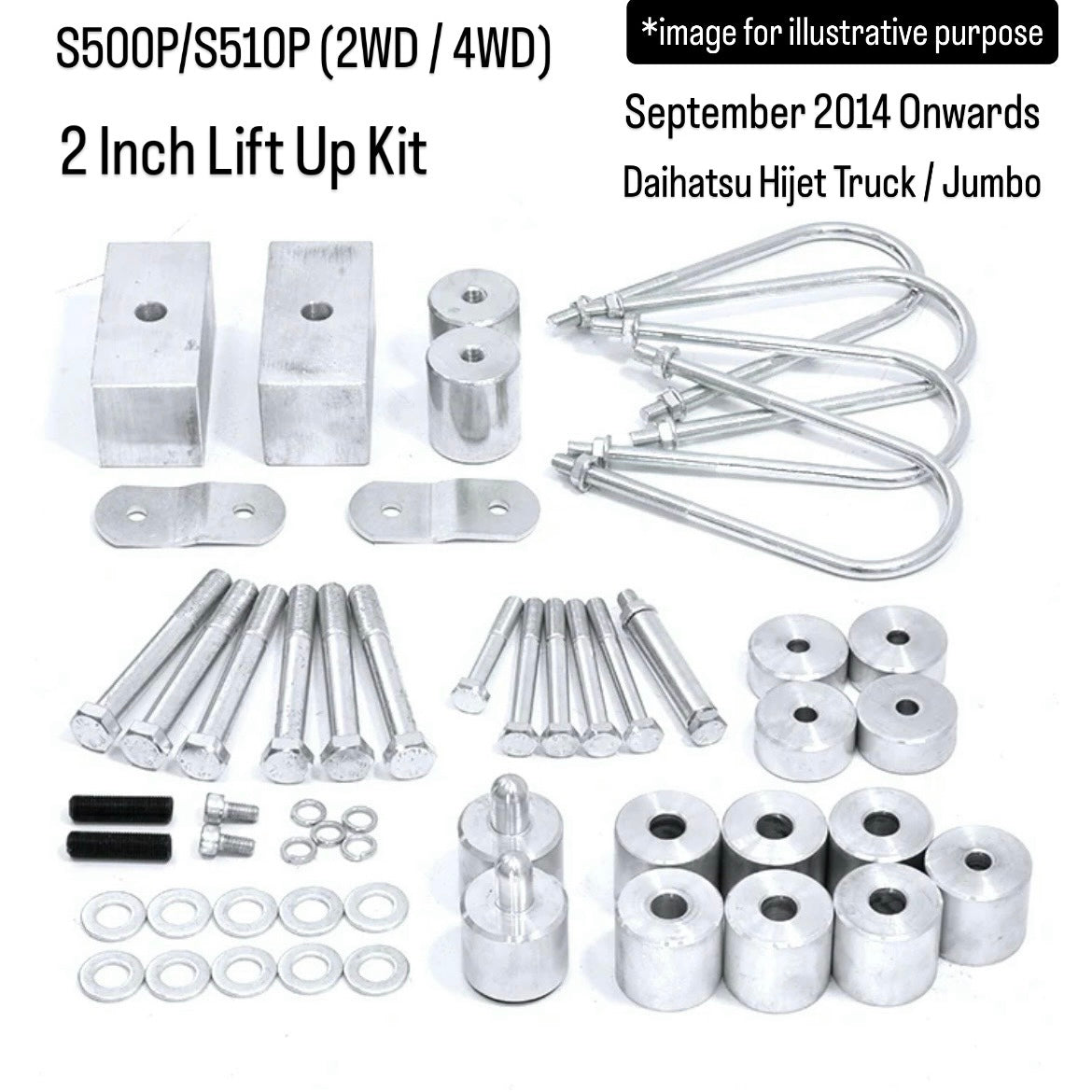 S500P/S510P (2WD/4WD) 2 Inch Lift Up Kit for Daihatsu Hijet Truck / Jumbo (September 2014 Onwards)