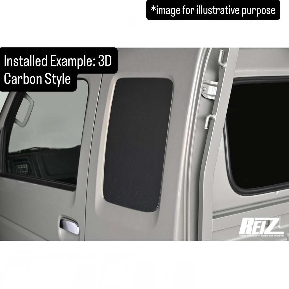 DA16T Stainless Steel Rear Quarter Glass Panel 2pc Set for Suzuki Super Carry (Available 3Finish)
