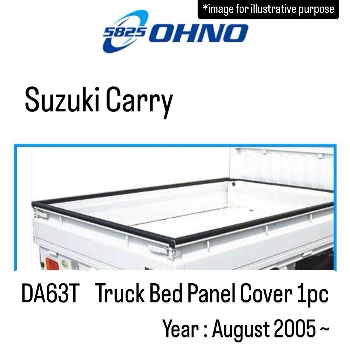 DA63T Truck Bed Panel Cover (OHNO) for Suzuki Carry (Bed Protector, Year:August 2005 ~)