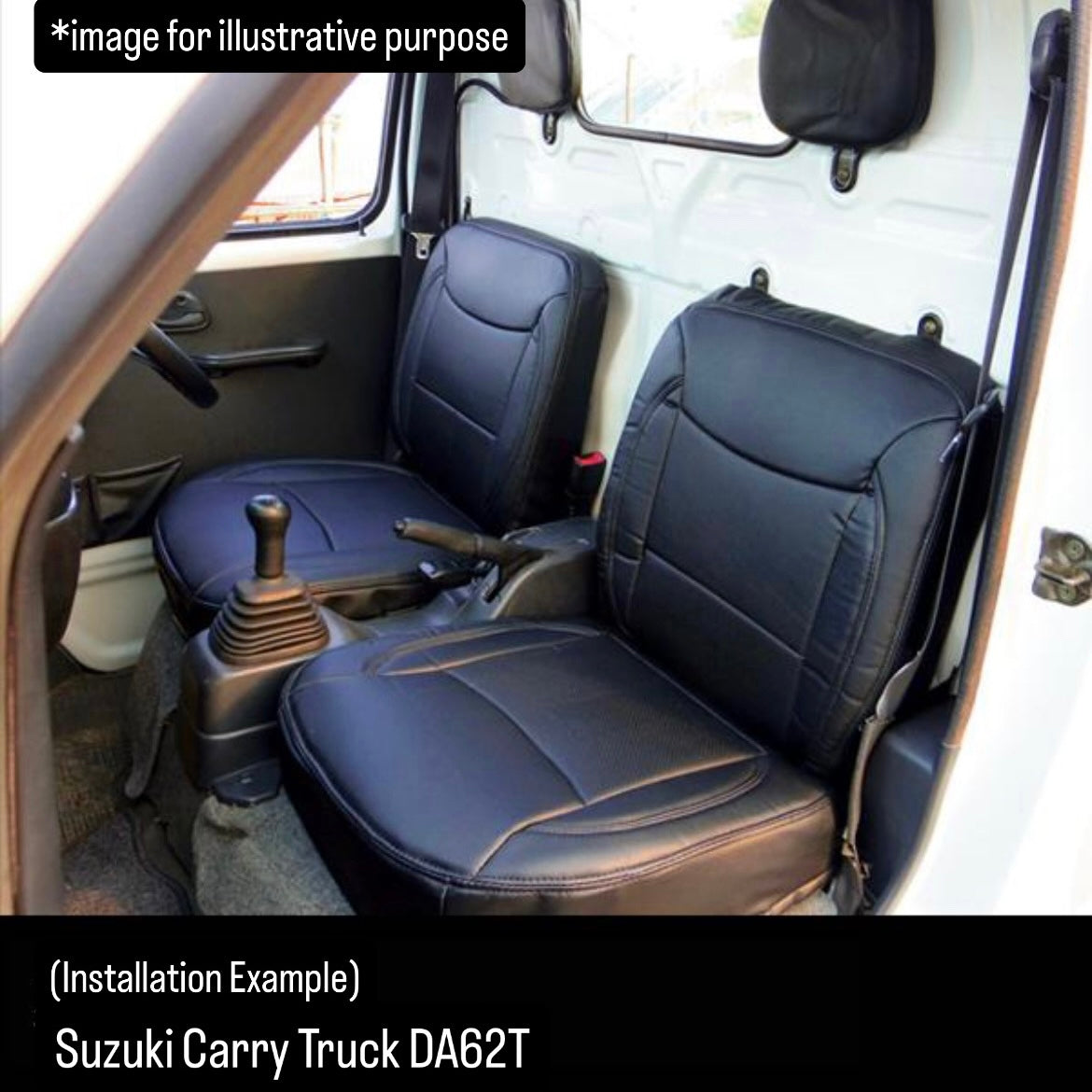 DA52T/DB52T/DA62T Front Seat Cover Set (Azur) for Suzuki Carry Truck (Split Headrest Type)