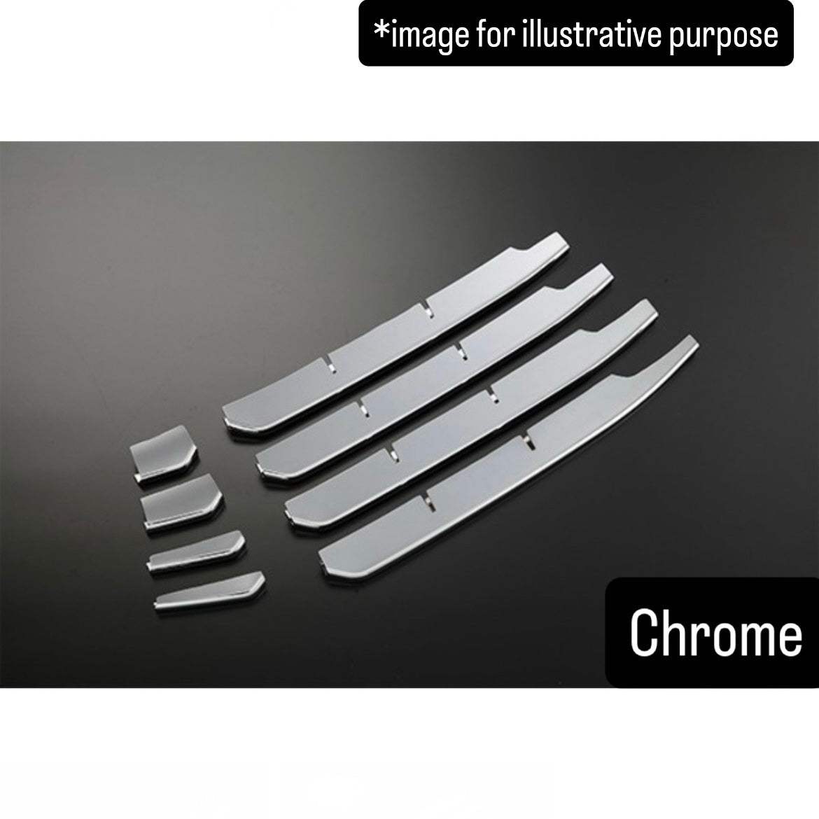 HA36S Front Bumper Lower Grille Fin Cover 8pc Set for Suzuki Alto Works / Turbo RS (3 Finishes)