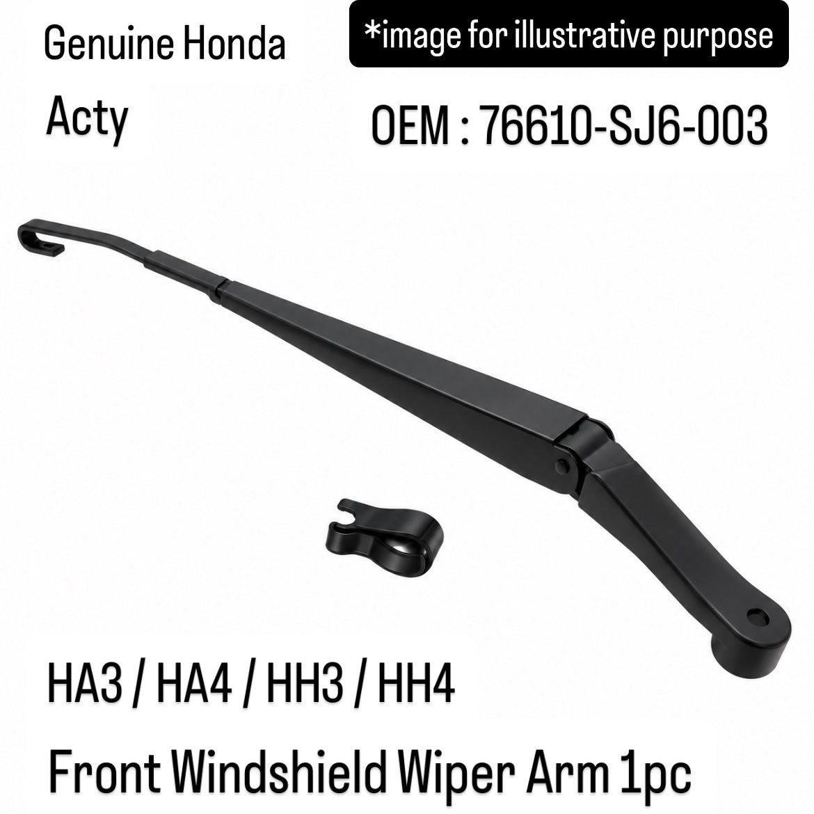 Genuine Honda HA3/HA4/HH3/HH4 Front Windshield Wiper Arm for Acty (OEM:76610-SJ6-003)