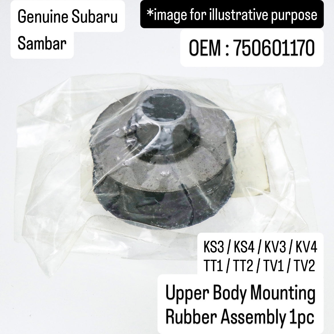 Genuine Subaru KS3/KS4/KV3/KV4/TT1/TT2/TV1/TV2 Upper Body Mounting Rubber Assembly for Sambar (OEM:750601170)