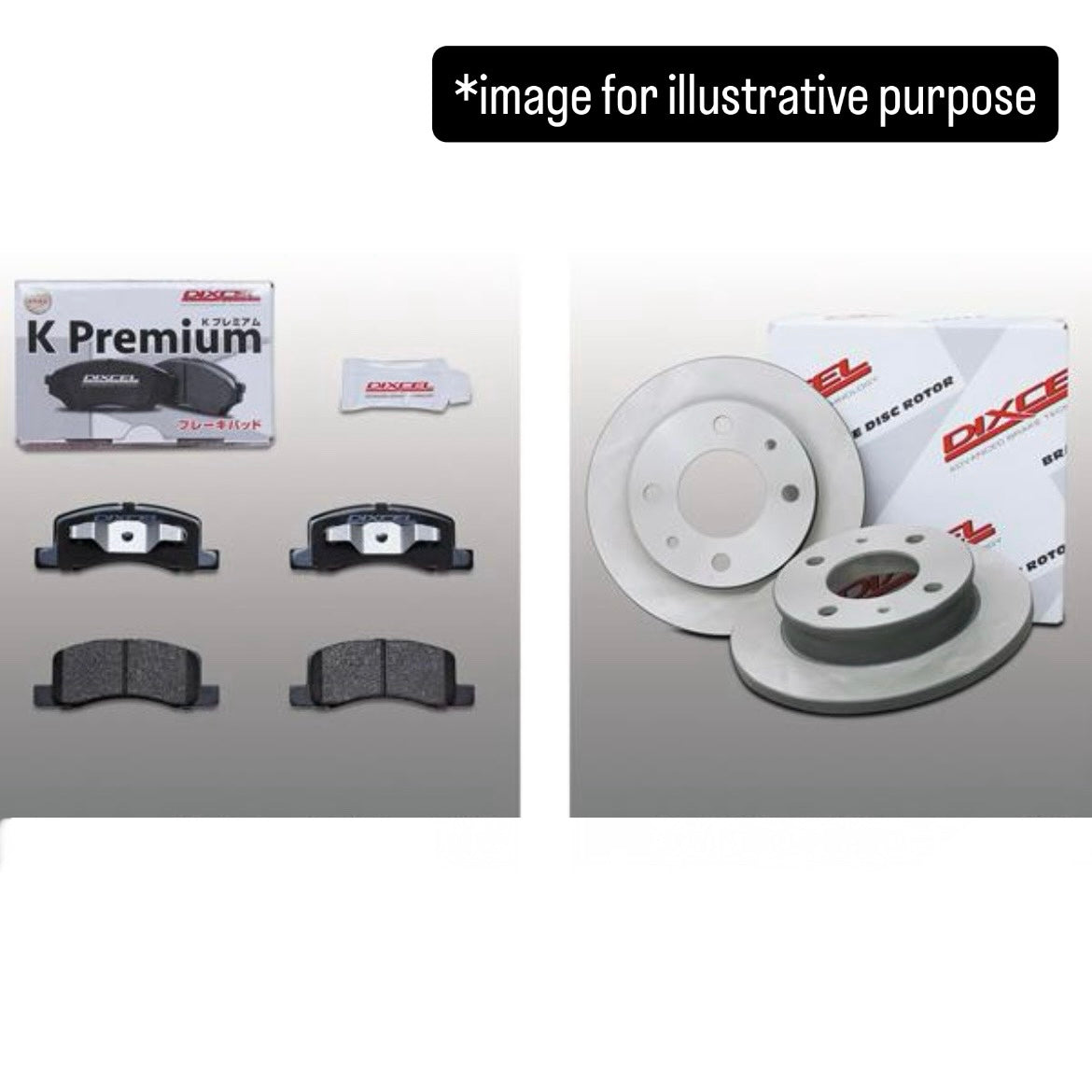 U62T/U62TP/U62V Front Brake Pad & Disc Rotor Set (DIXCEL) for Mitsubishi Minicab (OEM:MR493173/MR249605)