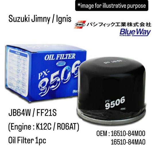 JB64W/FF21S (Engine:K12C/R06AT) Oil Filter (BlueWay) for Suzuki Jimny / Ignis (OEM:16510-84M00/16510-84MA0)