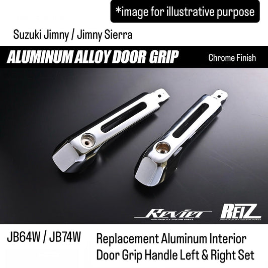 JB64W/JB74W Replacement Aluminum Interior Door Grip Handle Left & Right Set Chrome Finish for Suzuki Jimny / Jimny Sierra