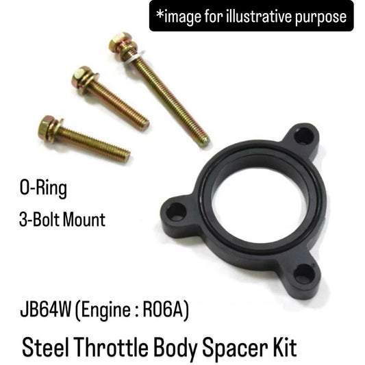JB64W (Engine:R06A) Steel Throttle Body Spacer Kit for Suzuki Jimny (O-Ring / 3-Bolt Mount)