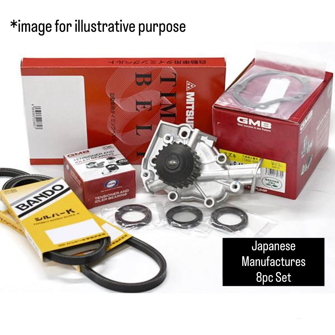 EA11R Timing Belt 8pc Kit (GMB/Mitsuboshi) for Suzuki Cappuccino (October.1991~May.1995)