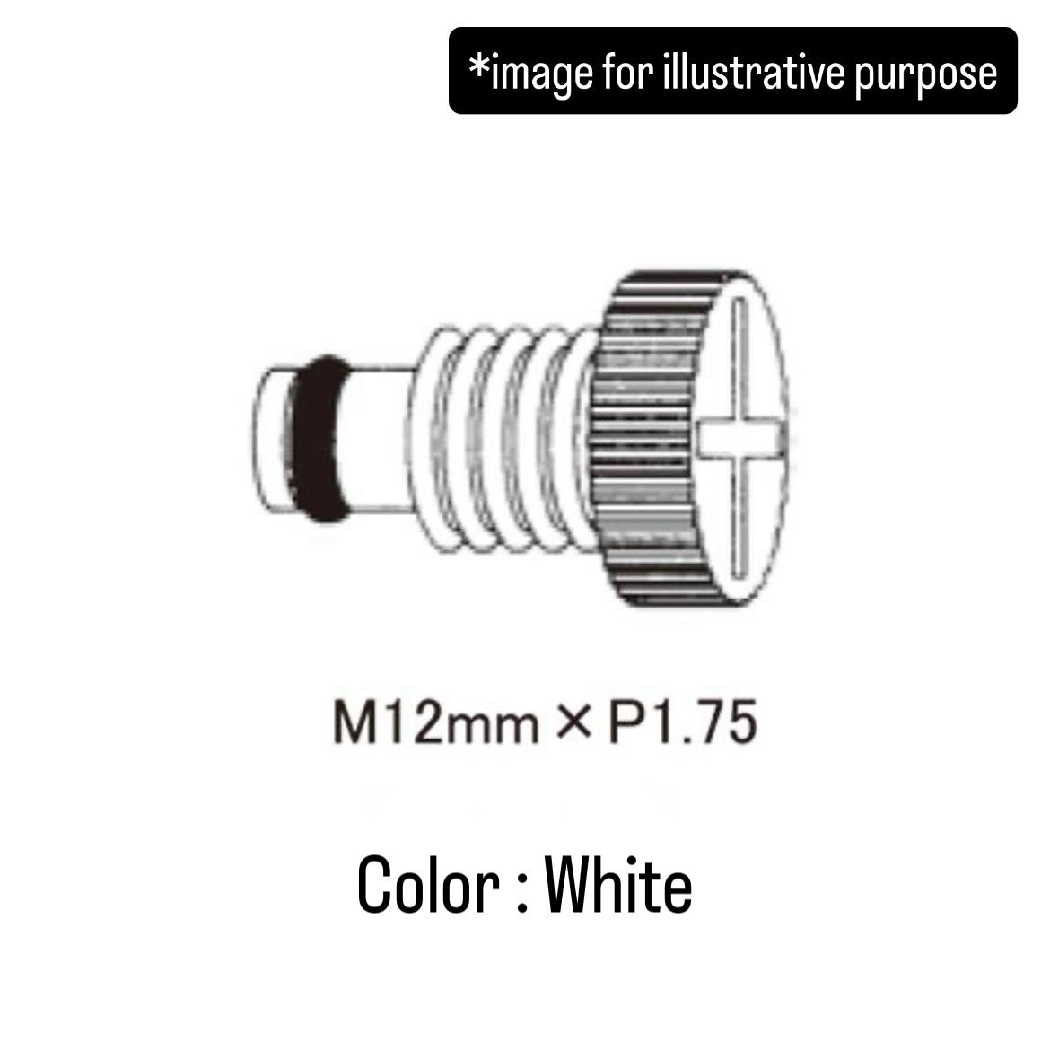 DA63T/DA65T/DA64W/DA64V Radiator Drain Plug \ 12mm x P1.75 White (OHNO) for Suzuki (OEM:17751-67H00)