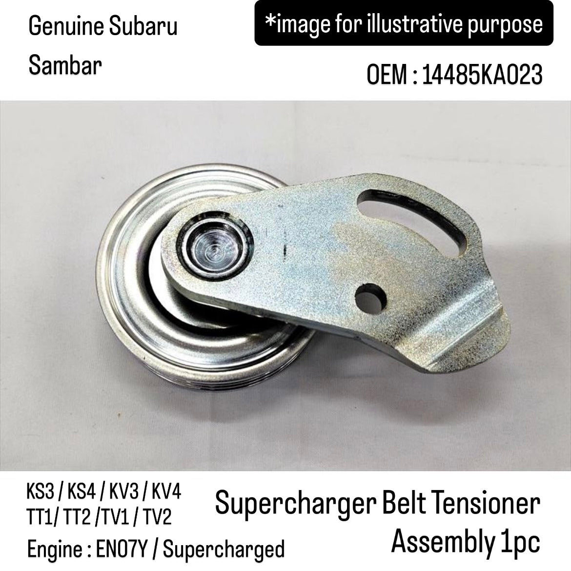 Genuine Subaru KS3/KS4/KV3/KV4/TT1/TT2/TV1/TV2 (Engine:EN07Y/Supercharged) Supercharger Belt Tensioner Assembly for Sambar (OEM:14485KA023)