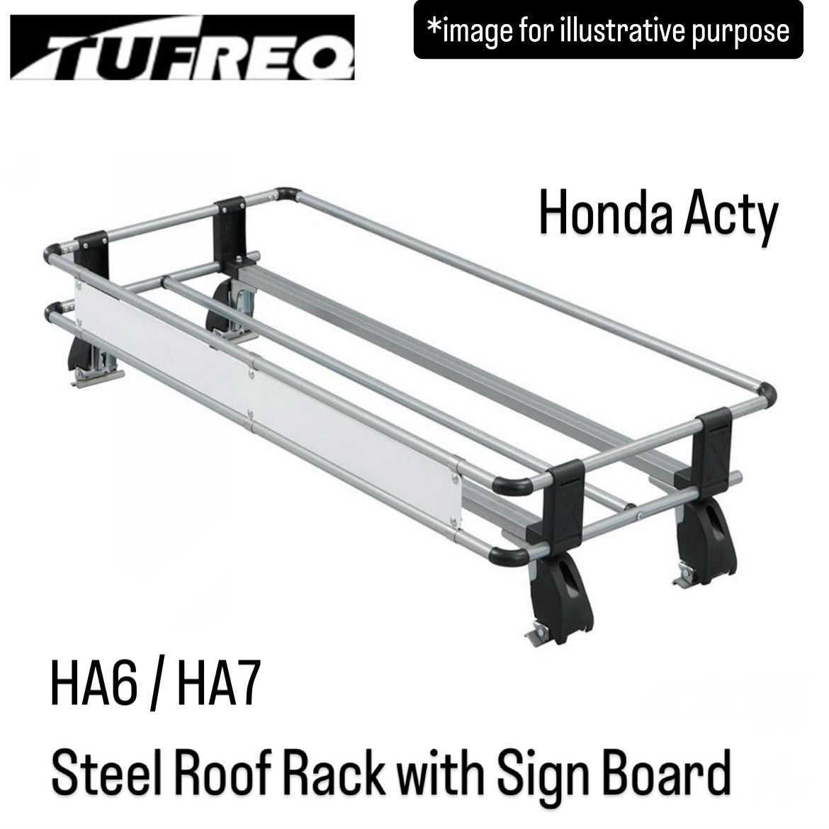 HA6/HA7 Steel Roof Rack with Sign Board (TUFREQ) for Honda Acty (Truck Work Truck Cargo Carrier)