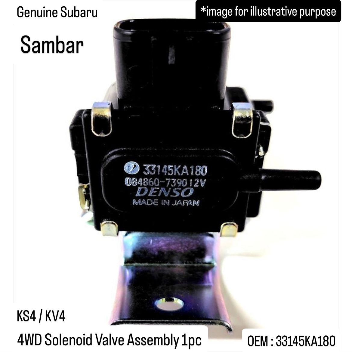 Genuine Subaru KS4/KV4 4WD Solenoid Valve Assembly for Sambar (OEM:33145KA180)