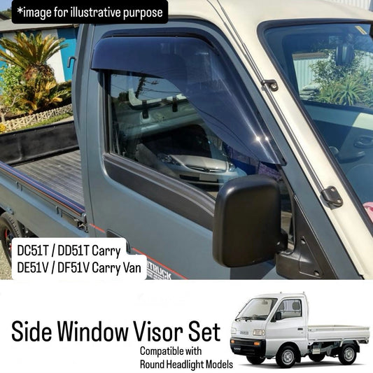DC51T/DD51T/DE51V/DF51V/DL51/DM51/DD51 Side Window Visor Set (Rain Guards) for Suzuki Carry / Every / Mazda Scrum