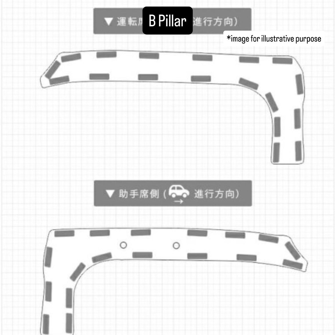 S500P/S510P A/B/C Pillar Kick Guard Mat 6pc Set for Daihatsu Hijet Jumbo (Interior Protection Custom Accessories 3Colors)