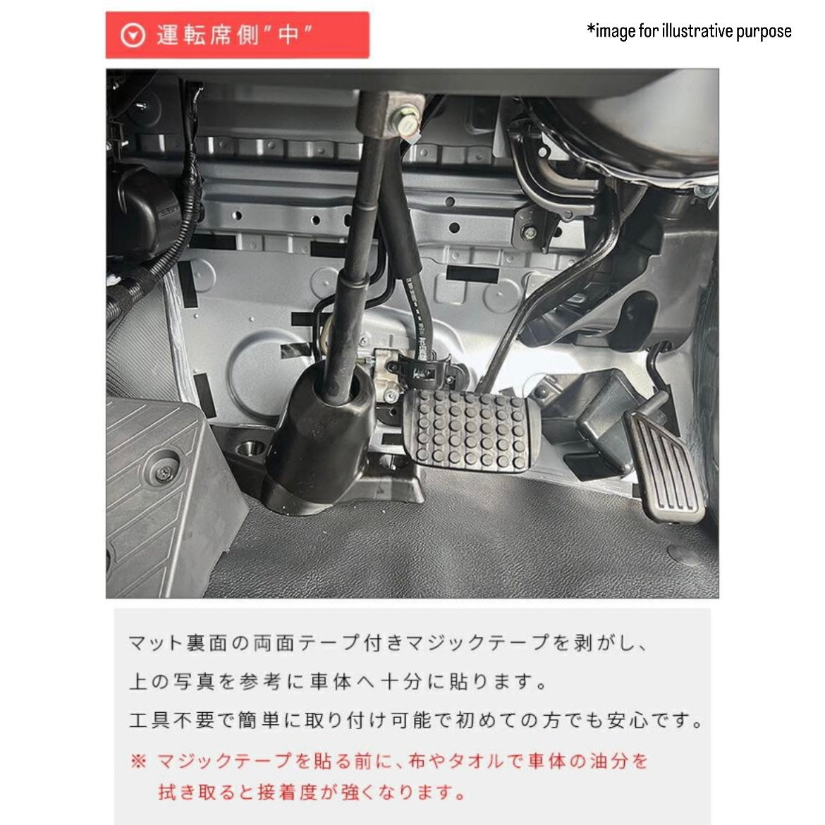 S500P/S510P (AT/MT) Front Footwell Kick Guard Mat for Daihatsu Hijet Truck / Hijet Jumbo (Interior Protection Custom Accessories 6Colors)