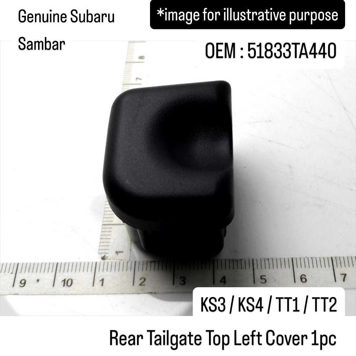Genuine Subaru KS3/KS4/TT1/TT2 Rear Tailgate Top Left Cover for Sambar (OEM:51833TA440)