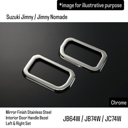 JB64W/JB74W/JC74W Mirror Finish Stainless Steel Interior Door Handle Bezel Left & Right Set for Suzuki Jimny / Jimny Nomade