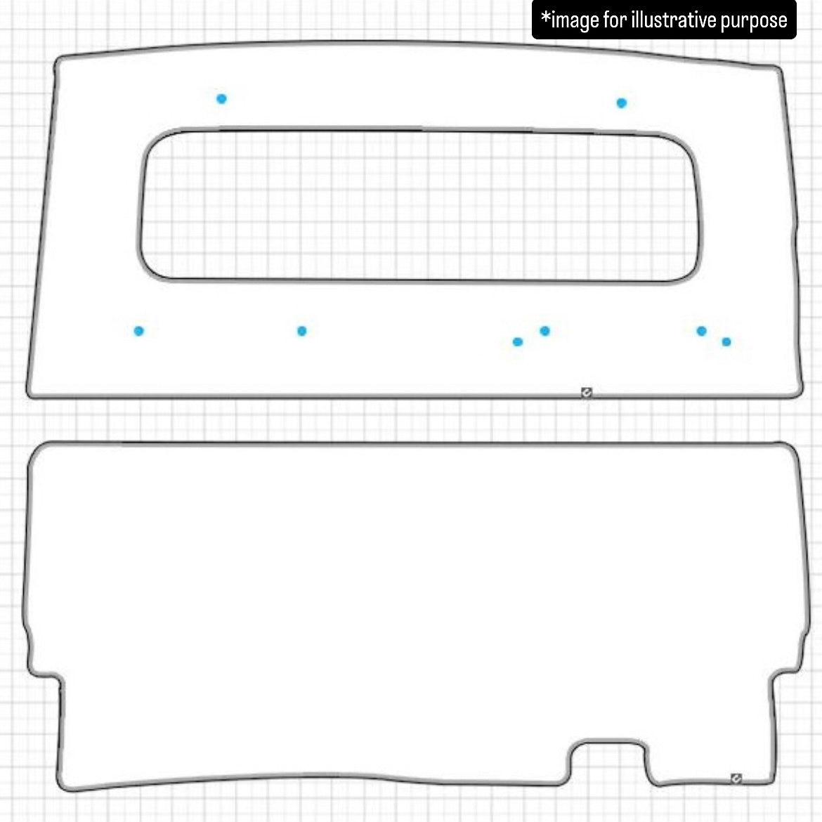 DA16T Carry Cabin Rear Panel Kick Guard Mat 2pc Set for Suzuki (Interior Waterproof Protection Accessories 6Colors)