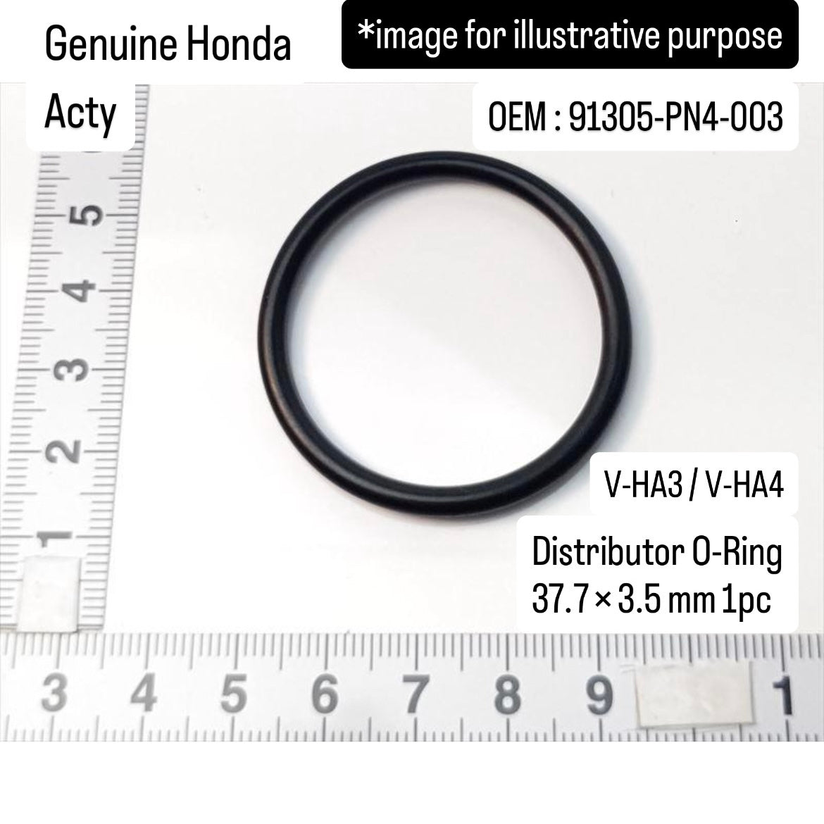 Genuine Honda V-HA3/V-HA4 Distributor O-Ring 37.7 × 3.5 mm for Acty (OEM:91305-PN4-003)