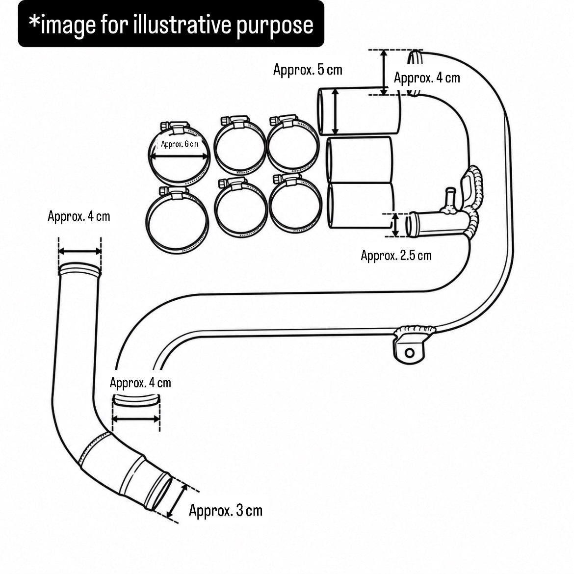 L880K (Engine:JB-DET) Aluminum Air Intake Piping Kit (Z.S.S.) for Daihatsu Copen (2002~2012)
