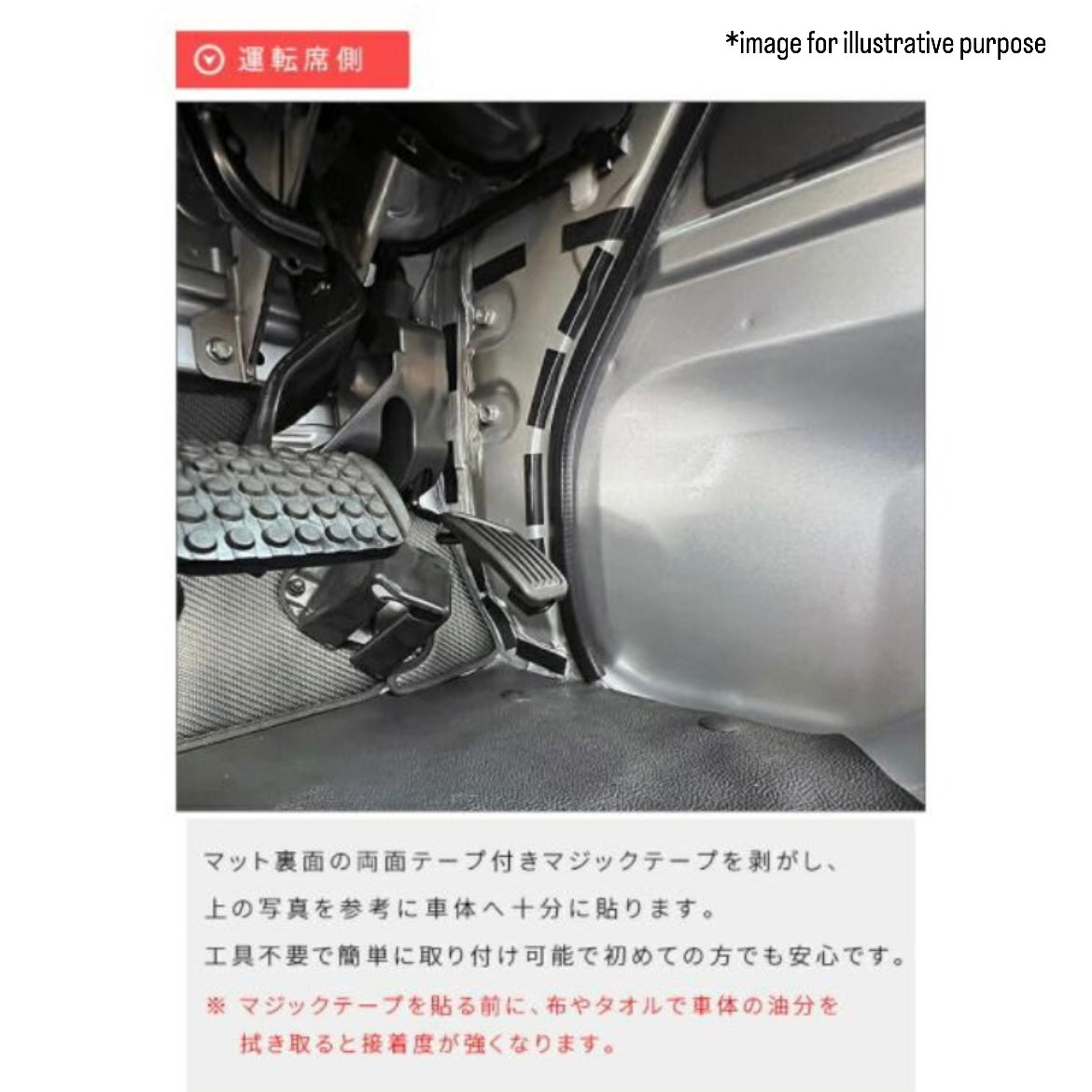 S500P/S510P Late Model Hijet Truck / Jumbo Outer Footwell Kick Guard Mat 2pc Set (Driver & Passenger Side Interior Accessories Custom Parts 6Colors)