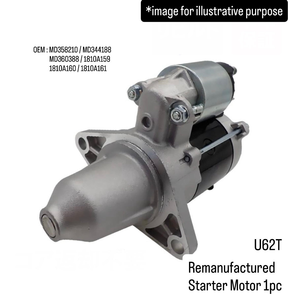 U62T Remanufactured Starter Motor for Mitsubishi Minicab (OEM:MD358210/MD344188/MD360388/1810A159/1810A160/1810A161)