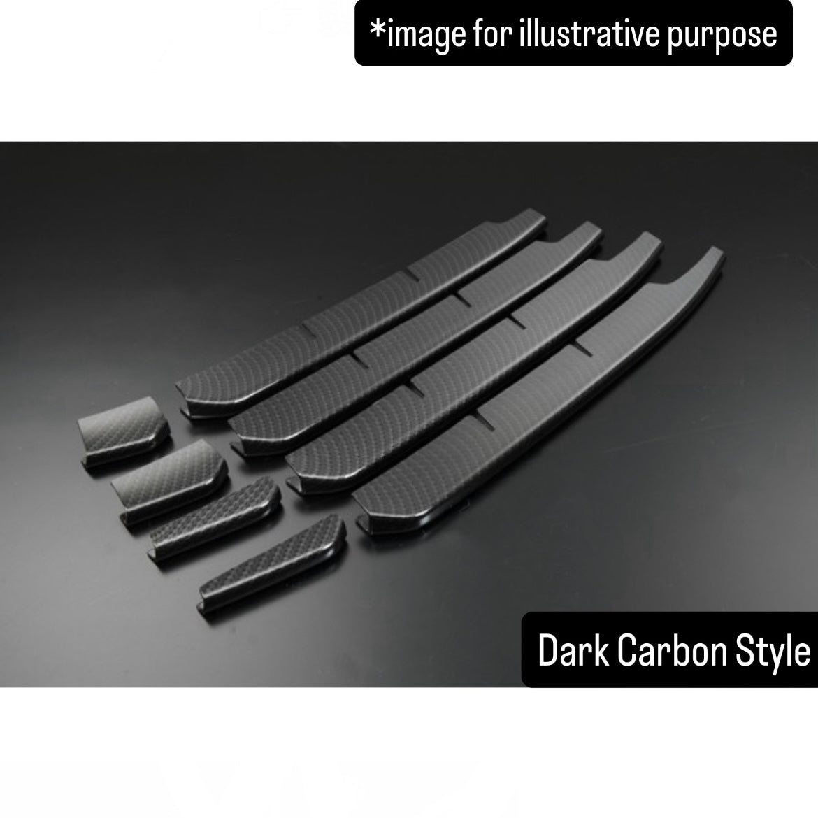 HA36S Front Bumper Lower Grille Fin Cover 8pc Set for Suzuki Alto Works / Turbo RS (3 Finishes)