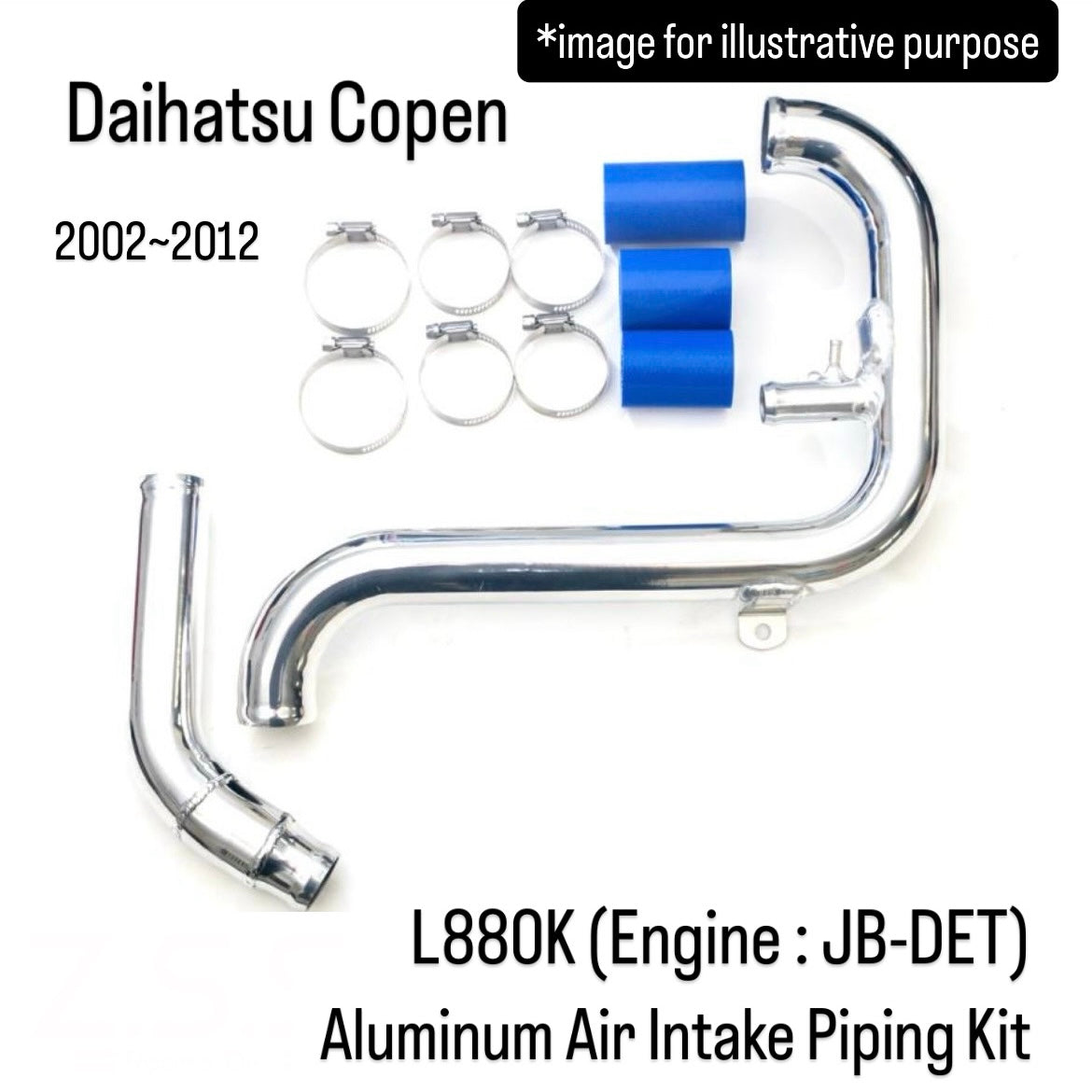 L880K (Engine:JB-DET) Aluminum Air Intake Piping Kit (Z.S.S.) for Daihatsu Copen (2002~2012)